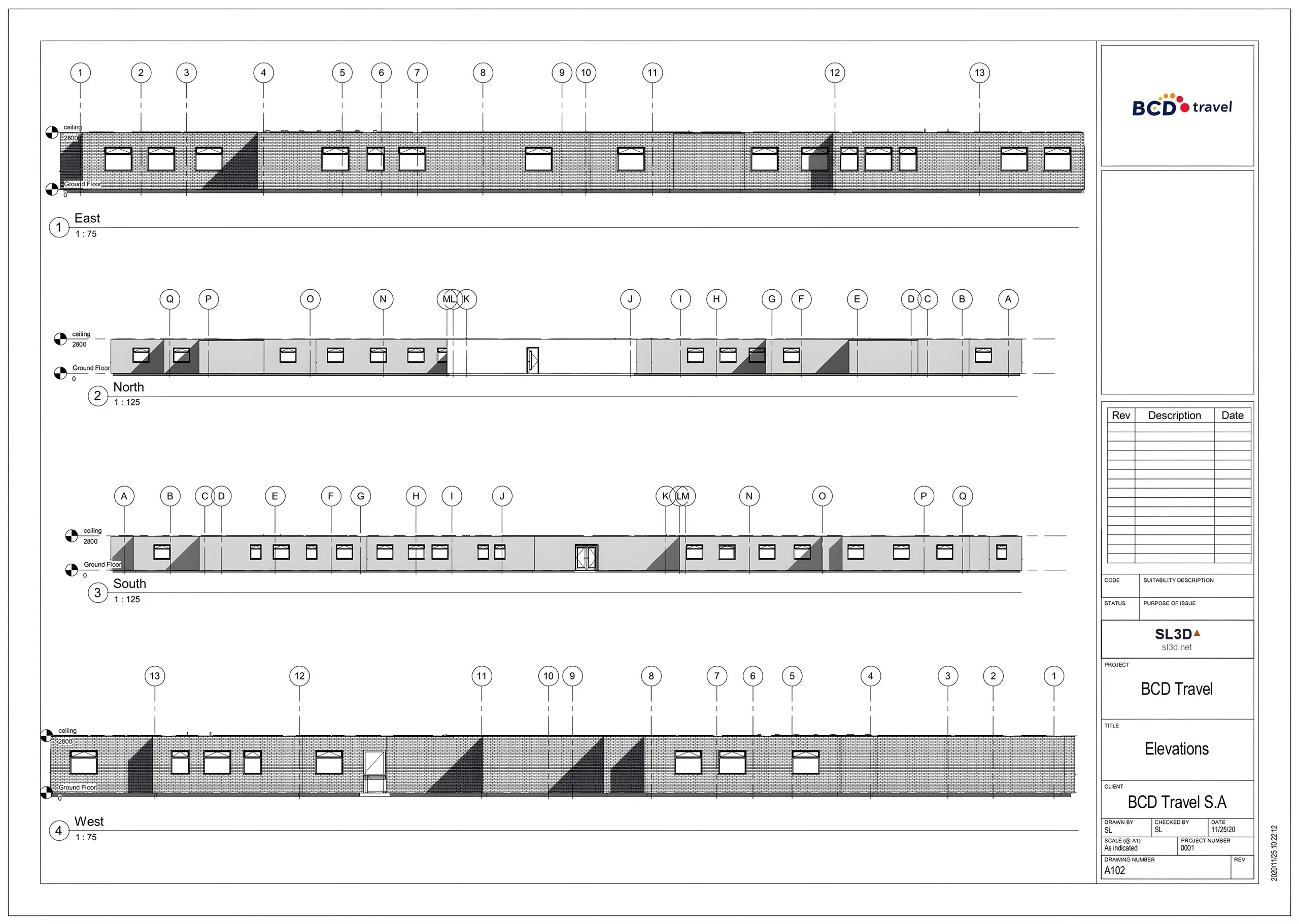 BCD Travel — A102 · Elevations